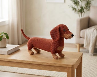 Dachshund Amigurumi Crochet Pattern PDF, Realistic Sausage Dog Crochet, Lifelike Puppy Plush Digital Pattern