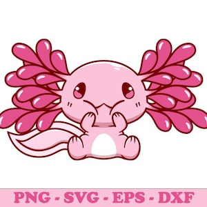 Cute Axolotl SVG Design | Adorable Axolotl PNG | Axolotl Clipart for DIY Project | Kawaii Underwater Animal Baby Axolotl