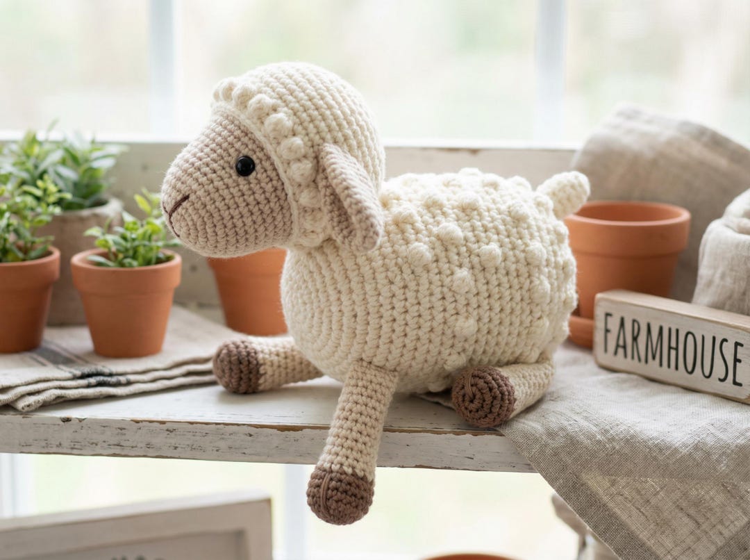 Realistic Sheep Crochet Pattern PDF, Detailed Lamb Amigurumi, Farm ...