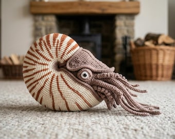 Realistic Nautilus Crochet Pattern PDF | Advanced Amigurumi Sea Creature, Life Size Shell, Ocean Animal Digital Download