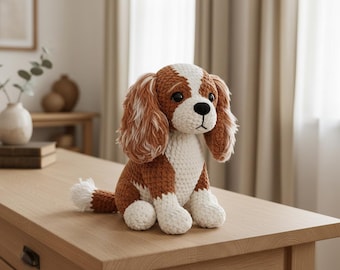 Realistische Cavalier King Charles Spaniel Amigurumi Häkelanleitung