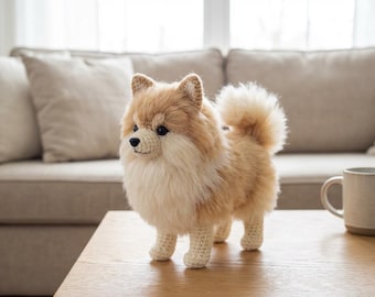 Realistic Fluffy Pomeranian Dog Amigurumi Crochet Pattern PDF