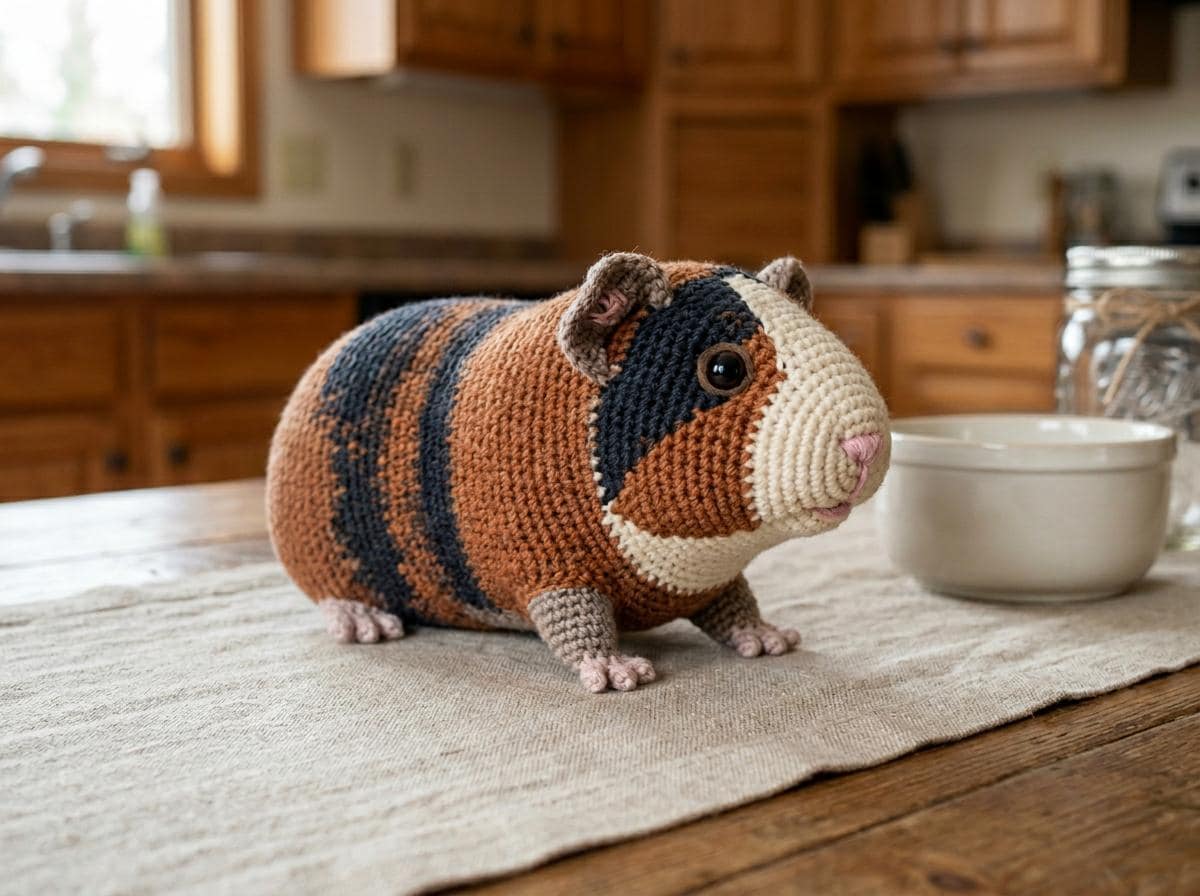 Tricolor Life Size Cavy Crochet Pattern