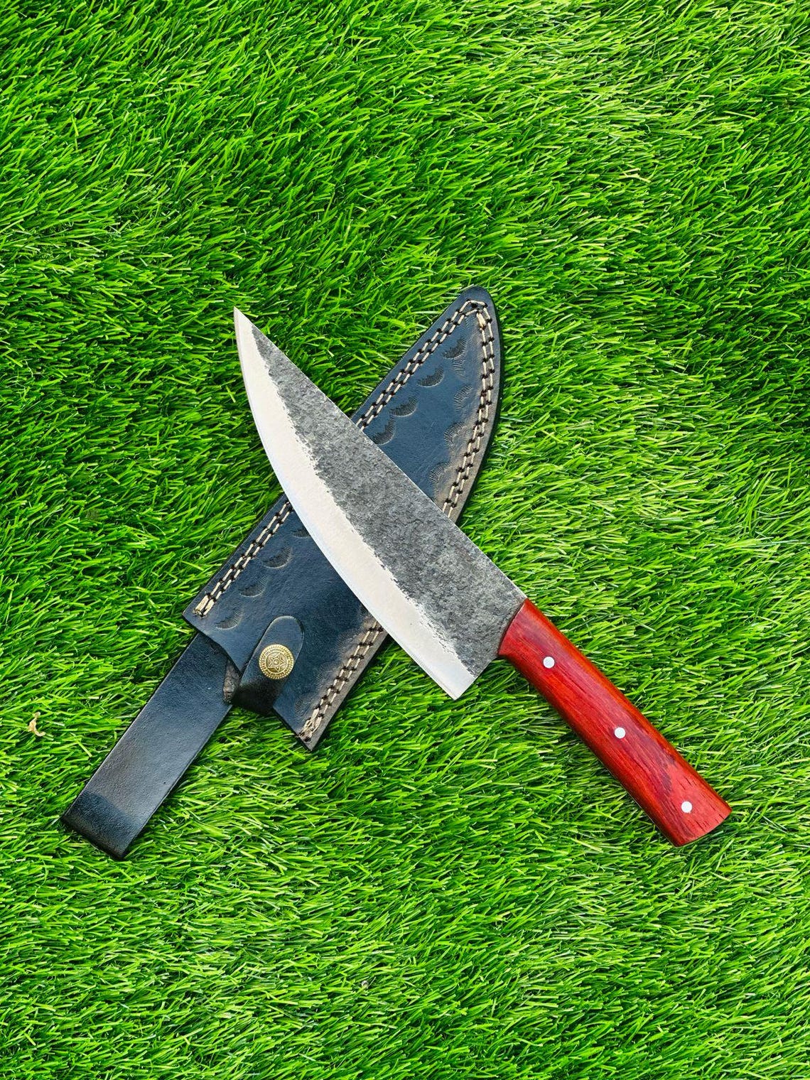 Hand Forged Chef Knife, High Carbon Steel Ultra Sharped Kitchen Chef ...