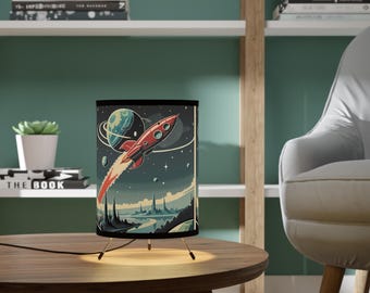 Lamp, Space Rocket Galaxy-print, nachtlampje, slaapkamerdecoratie, verlichting thuiskantoor