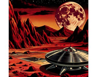Retro Space Adventure Posters, Sci-Fi Wall Art, Alien Decor, Gift for Space Lovers, Vintage Poster