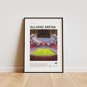 Allianz Arena Poster, Bayern Munich Gifts, Bayern Munich Art, FC Bayern Gifts, Allianz Stadium, Allianz Arena Print, FCB