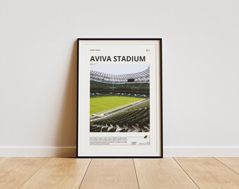 Aviva Stadium Poster, Dublin Ireland, Rugby & Football Art (Digital Download)