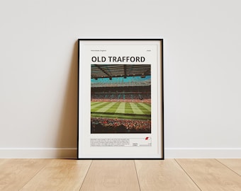 Old Trafford Stadium Poster, Manchester United Art (Digital Download)