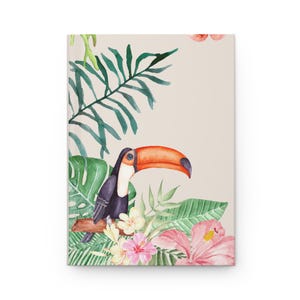 Tropical Hardcover Journal - Eco-Friendly, Floral Design, Travel Diary, Gift for Nature Lovers, Tropical Artwork