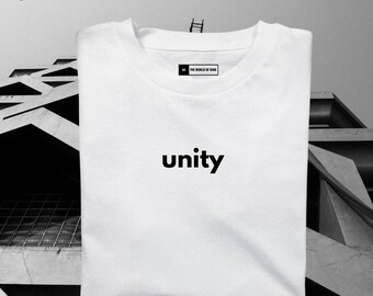 Camiseta UNITY – Camiseta con gráficos minimalistas – Camiseta de empoderamiento y unión – Camiseta unisex de calle – Camiseta con mensaje positivo – Camiseta de algodón suave