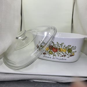 ヴィンテージ コーニングウェア L'Echalote La Marjolaine Spice of Life 3クォートディッシュ（蓋付き）