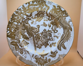 Piatto piano Royal Crown Derby in porcellana Bone China e oro 22 carati, diametro 26,4 cm (10 3/8")