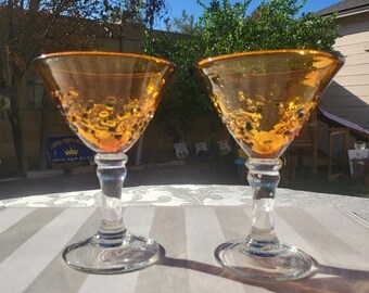 Szklanki do margarity Amici Art Glass w kolorze bursztynu o pojemności 8 uncji