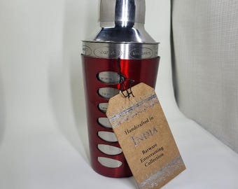 Edelstahl-Rot-Dial-a-Drink-Cocktail-Shaker w / 8 Rezepte