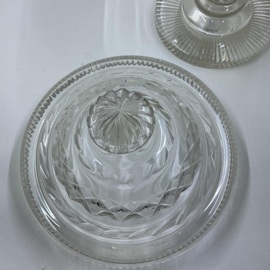 [美品]クリスタルガラス 蓋付きボウル カットデザイン ヴィンテージクリスタルカットガラス壷/ボウル（蓋付き） - Etsy