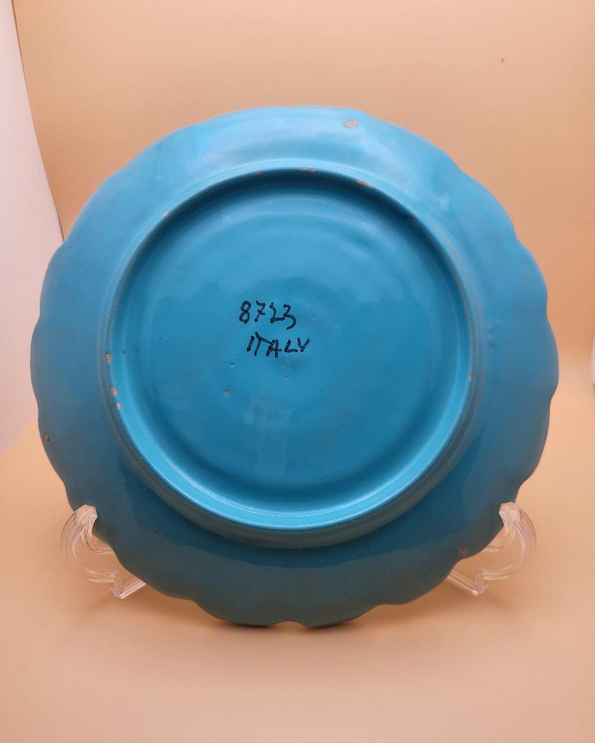 ヴィンテージ ハンドメイド イタリアン マジョリカ ターコイズ 8.75