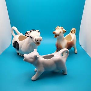 Jarras de crema con forma de vaca estilo vintage (varios estilos y tamaños)