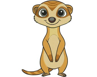 Diseño de bordado a máquina de suricata: descarga instantánea