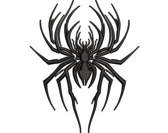 Black Spider Embroidery Design – Halloween Creepy Crawly • Instant Download