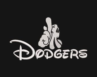 Dodgers Cartoon Glove Embroidery Design | Minimal Outline Hand Gesture (Digital Download)