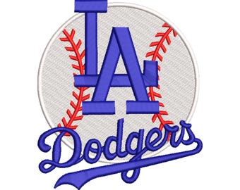 Diseño de bordado de béisbol de Los Ángeles / Logotipo deportivo estilo Dodgers (descarga digital)