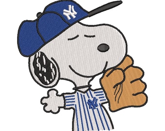 Diseño de bordado de perro beisbolero / Archivo de cachorro deportivo de dibujos animados (descarga digital)