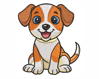 Cute Puppy Embroidery Design • Instant Download