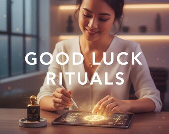 Good Luck Ritual Set, Soy Candle, Herbs, Crystals