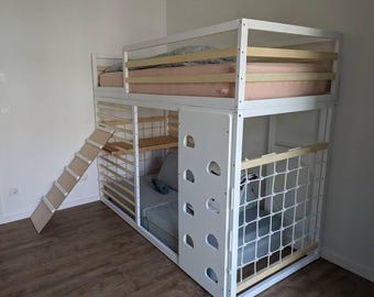 Wooden Montessori Gym Bunk Bed | Indoor Playhouse | Climbing Gym Bed for Kids |Safe and Eco-Friendly Design |Montessori Play and Sleep Space