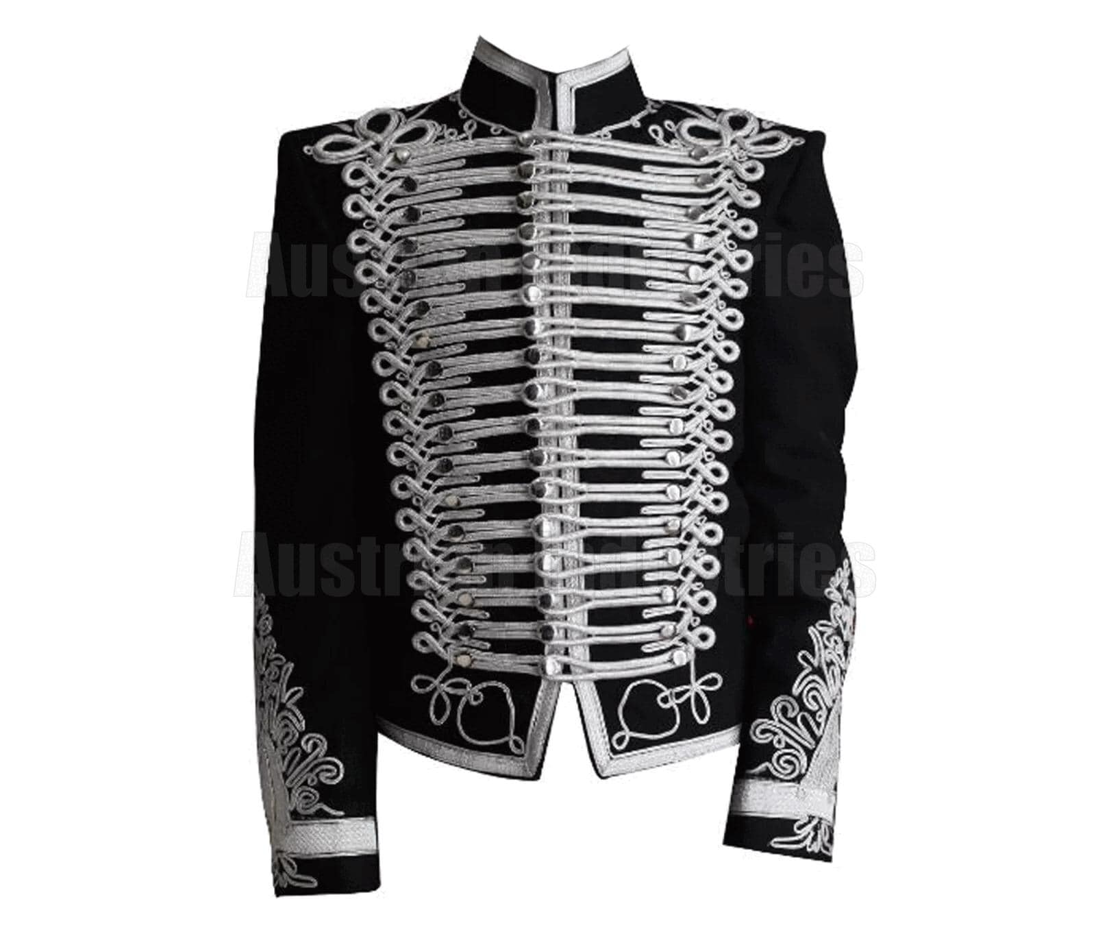Dolman Militaire Homme Noir - Veste Hussard Brodée Or - Sur Mesure