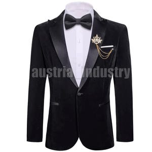 Men&#39;s Black Tuxedo Party Wear Dinner Jackets | Slim Fit Blazer-Dinner & Wedding Jackets | Handmade Velvet Jacket For Men&#39;s