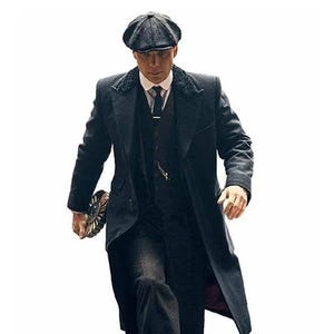 Men&#39;s Peaky Blinder Black Gothic Cosplay Wool Overcoat | Trench long Coat Handmade |  Custom made Overcoat for Men&#39;s