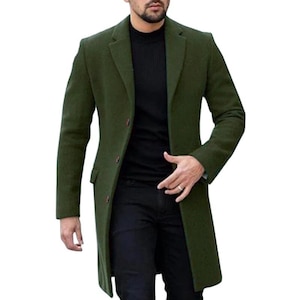 long green dress coat Forest Green Stretch Slim Fit Suit Coat main image 0