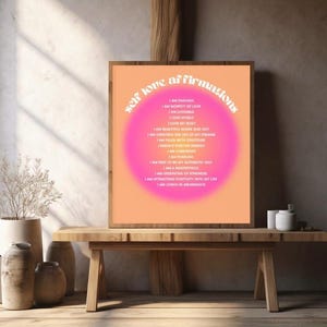 Stampa artistica da parete con affermazioni di amor proprio - Poster con citazioni motivazionali positive quotidiane per le donne - Decorazione per la salute mentale