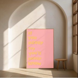 Stampa con citazione vibrante - Arte ispiratrice colorata - Decorazione murale motivazionale - Parole edificanti per la tua casa - Stampa con citazione positiva e audace