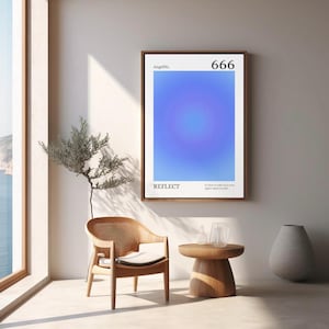Stampa con il numero angelico 666 – Rifletti, riallinea e riconnettiti con te stesso / Arte murale spirituale per l'equilibrio