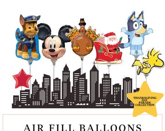 Character Small Air Fill Balloons - Thanksgiving Day Tablescape (must heat seal)