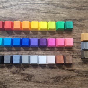 Colored Blank Keycaps - OEM Profile 1U - R1 R2 R3 R4, individual replacement, spares, full set