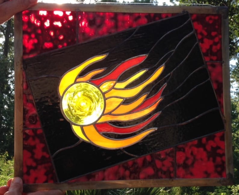 Fireball in stained glass