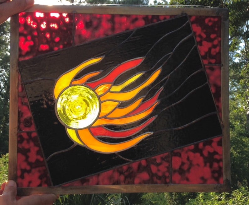 Fireball in stained glass