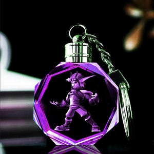 Custom handgemachte - dark Jak und Daxter OG LED Farbwechsel K9 Crystal Schlüsselanhänger - w 7 Farben auch Geschenkbox und Batterie inkl