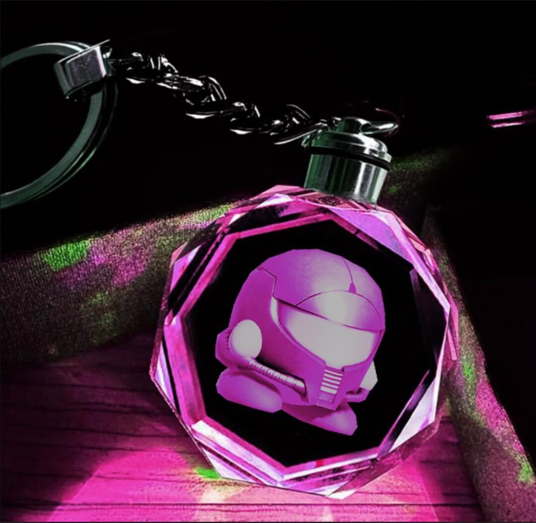 Custom Hand Made - Kirby Metroid LED Color Changing K9 Crystal Keychain ...