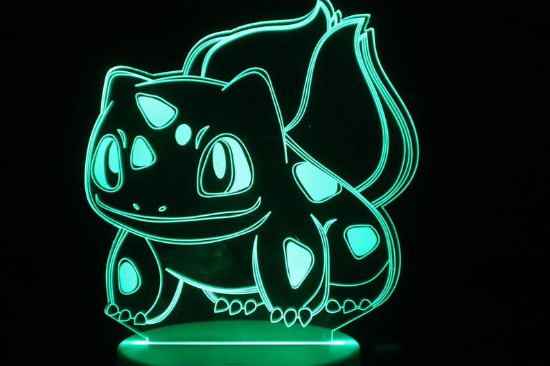 Custom Made - Pkmn Bulbasaur Acrylic Plate Lamp / Night Light - Multi ...