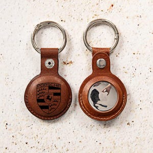 Personalized Airtag Holder Case with Card Brand, Engraved Airtag Keychains Car Brands, Custom Logo Airtag Holder Gift, Car Brand Airtag Case