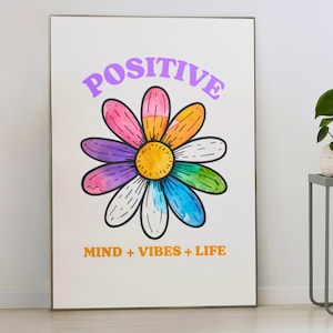 Inspirational Positivity Print: Mental Health Self-Care Wall Art