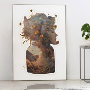Póster de arte bohemio - Decoración de pared bohemia, impresión ecléctica, arte minimalista para el hogar - Arte mural natural - Arte ecológico