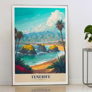 Tenerife Poster – Spain Island Wall Art Print, Canary Islands Travel Decor, Coastal Landscape Illustration or Photography - Travel Lover