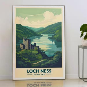 Scotland Loch Ness Poster – Highland Landscape Wall Art, UK Travel Print, Scottish Nature Photography Decor