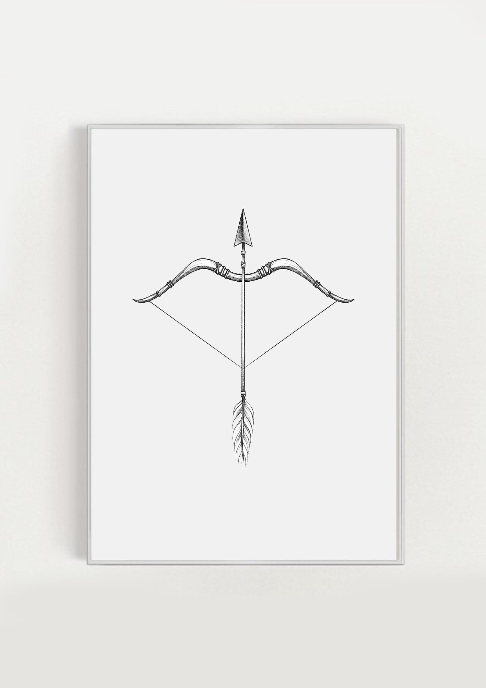 Bow & Arrow Boho Tattoo-style Printable Art Design - Etsy